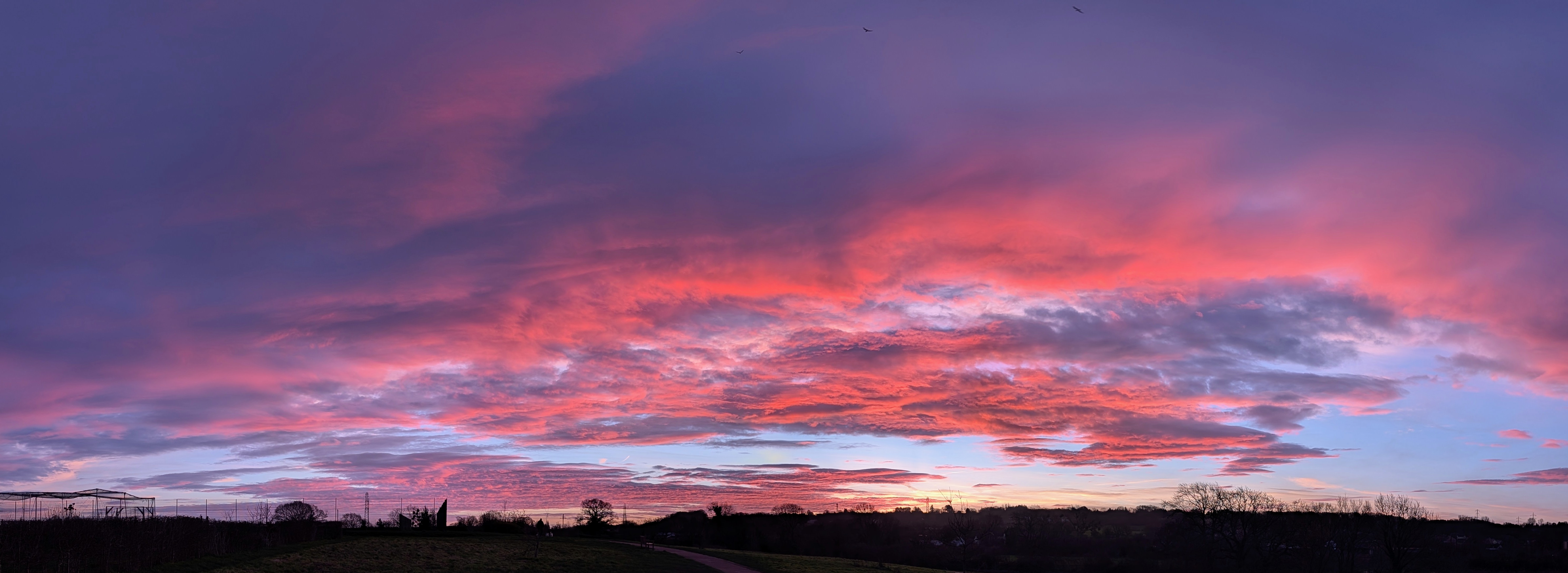 Evening sky over Thornbury Fields estate in South Gloucestershire